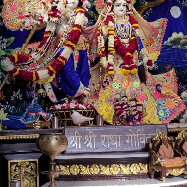 Radha Govindji Szobrai Iskcon Temple Ahmedabadban Gujarat India — Stock videók