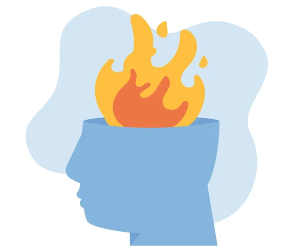 Menschliche Stimmungsskala Mit Dem Kopf Auf Dem Feuer Akkumulieren Stress — Stockvektor