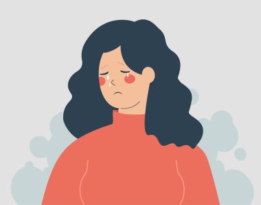 Üzgün kadın ağlıyor, çaresiz görünüyor. Üzgün kız yalnızlık ve kaygı yüzünden gözyaşı döküyor. Toplumda zorbalık ve istismardan muzdarip bir kadın. Şiddet ve eşitsizliğin kurbanı olarak kadınlar.