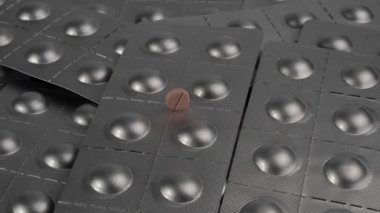 Dönüşümlü tıbbi haplar. Pembe haplar. Yüksek kalite 4k görüntü