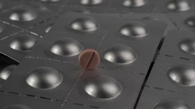 Dönüşümlü tıbbi haplar. Pembe haplar. Yüksek kalite 4k görüntü