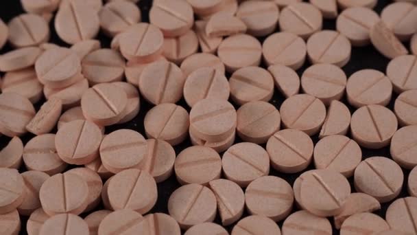 Rotativa Comprimidos Médicos Pílulas Cor Rosa Imagens Alta Qualidade — Vídeo de Stock