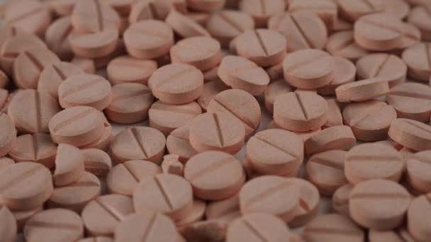 Rotierende Medizinische Tabletten Pinkfarbene Pillen Hochwertiges Filmmaterial — Stockvideo