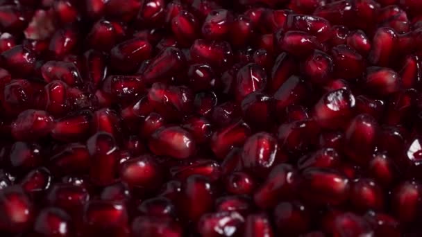 Makrofotografia Jasnoczerwonych Nasion Owoców Granatu Czerwony Dojrzały Granat Wysokiej Jakości — Wideo stockowe