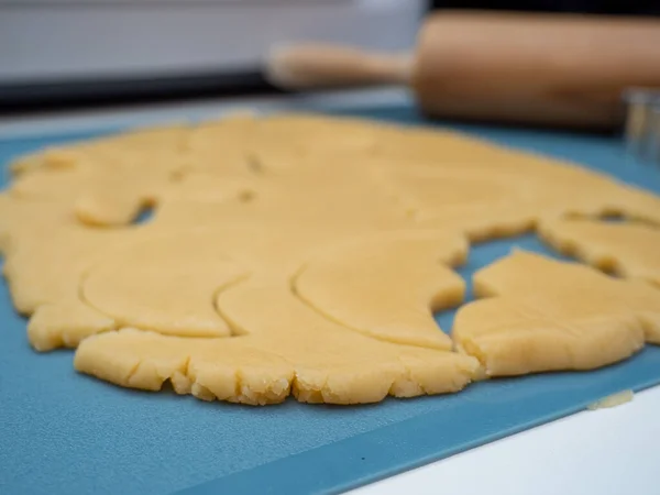 做美味的圣诞饼干烤传统饼干 特写镜头 — 图库照片