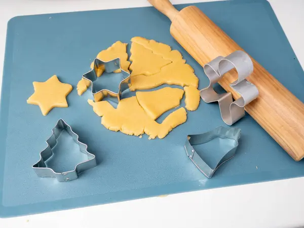 Köstliche Weihnachtsplätzchen Kochen Traditionelle Plätzchen Backen Nahaufnahme — Stockfoto