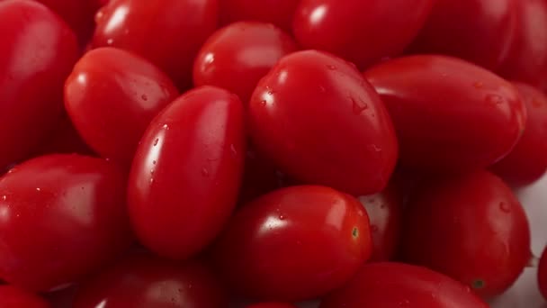 Περιστροφή Κόκκινων Ντοματών Λευκό Φόντο Περιστροφή Ώριμων Ντοματών Υψηλής Ποιότητας — Αρχείο Βίντεο