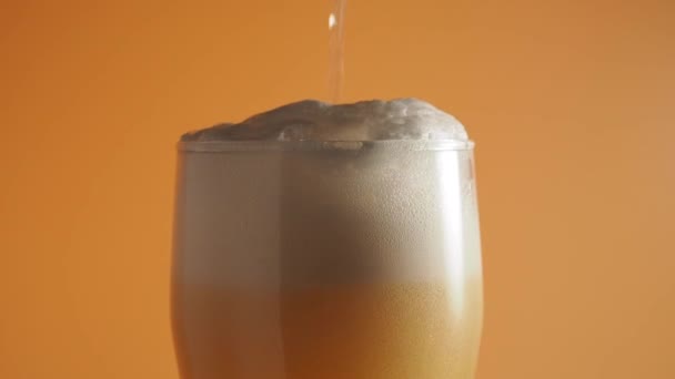 Beer Poured Glass Pouring Beer Glass Beer Foam — 비디오