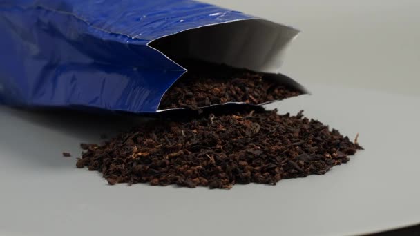 Black Tea Dry Brewing Black Tea Black Tea Packaging — Vídeos de Stock