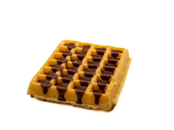 Waffles Chocolate Isolados Fundo Branco Waffles Chocolate Close — Fotografia de Stock