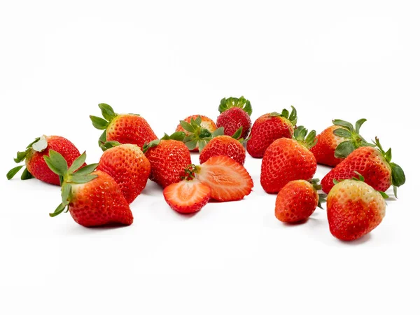 Ripe Juicy Strawberry Isolated White Background Close — Stock Photo, Image