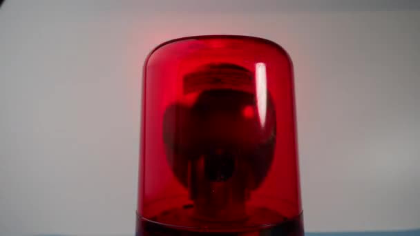 Farol Rotativo Vermelho Luz Vermelha Piscar Sinal Alerta Close — Vídeo de Stock