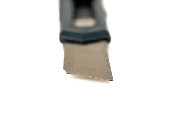 Kastenschneider Auf Weißem Hintergrund Schreibwarenmesser Set Vorhanden Nahaufnahme — Stockfoto