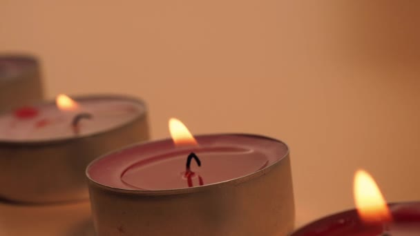 Lumânări Parfumate Pentru Relaxare Fundal Bej Close — Videoclip de stoc