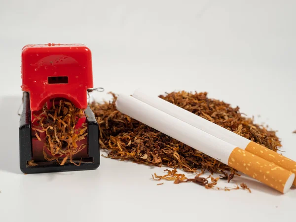 stock image Tobacco and filling machine. Cigarettes and tobacco. Tobacco close-up.