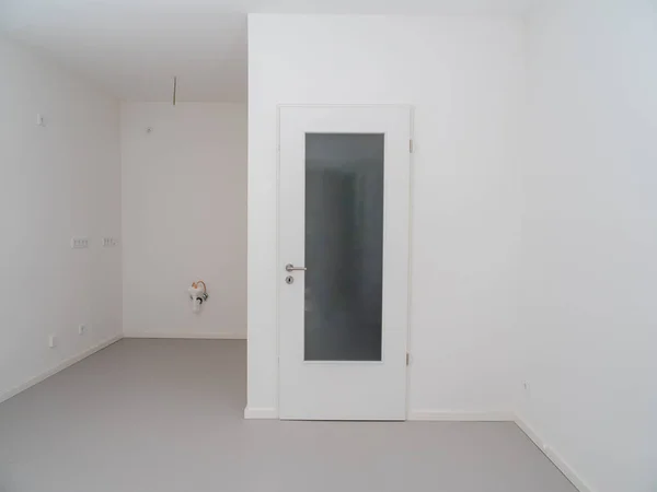 Puerta Cristal Blanco Habitación Interior Del Apartamento — Foto de Stock
