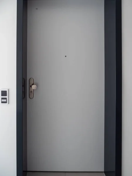 stock image Entrance door to the apartment. Door with peephole.