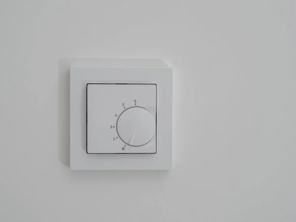 Thermostat Regulating Heat Apartment Thermostat Close — Stock Photo, Image