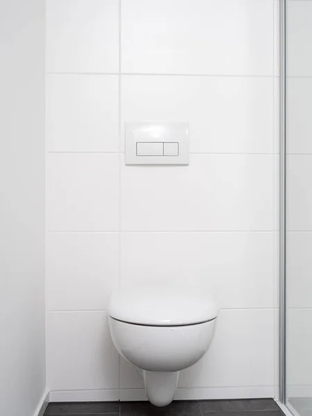現代的なバスルームでトイレのボウル トイレの閉まり — ストック写真