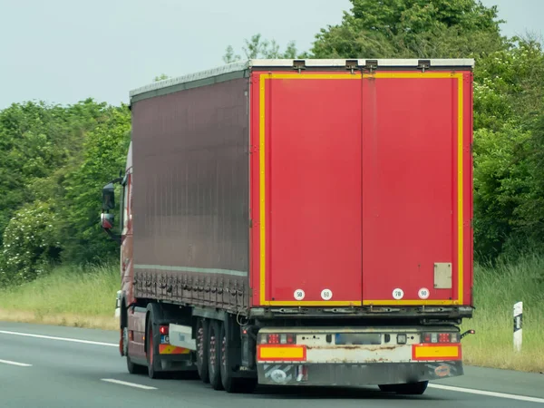 Trucks European Highway Transportation Goods — Stock Photo, Image