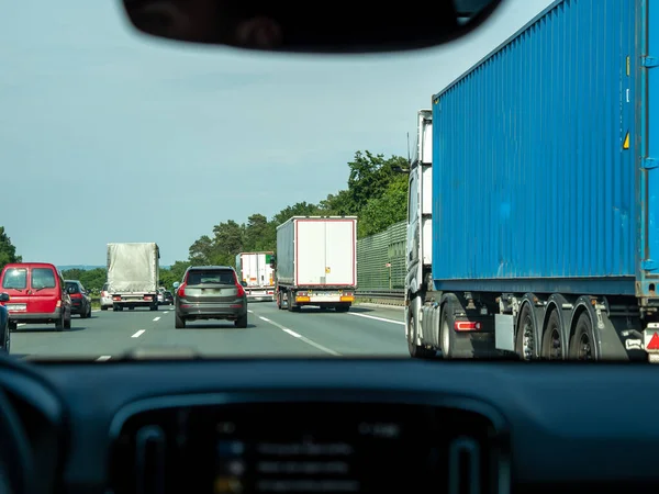 Las Carreteras Están Congestionadas Por Tráfico Autopista Europea — Foto de Stock