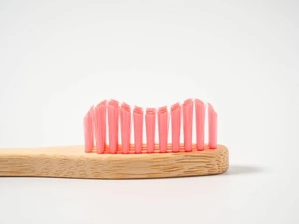 Bamboo Toothbrush Wooden Toothbrush White Background Toothbrush Close — Stock Photo, Image