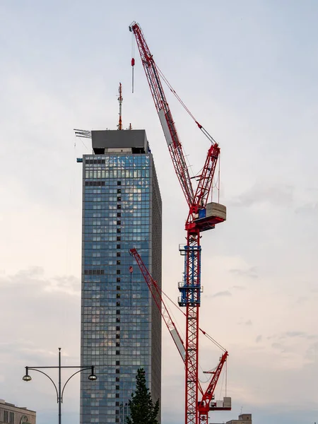Construction Tower Crane Sky Tower Crane Close — Stock Photo, Image