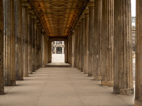 在欧洲城市中心的纵队 城市公园里的柱子 — 图库照片