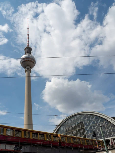 Tower Berlin Belvárosában Alexanderplatz Torony Berlin — Stock Fotó