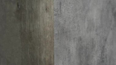 Bir oda kısmen yenilendi. Beton duvarlara kağıt yapıştırma.