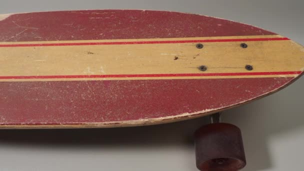 Skateboard Gray Background Skateboard Close — Stock Video