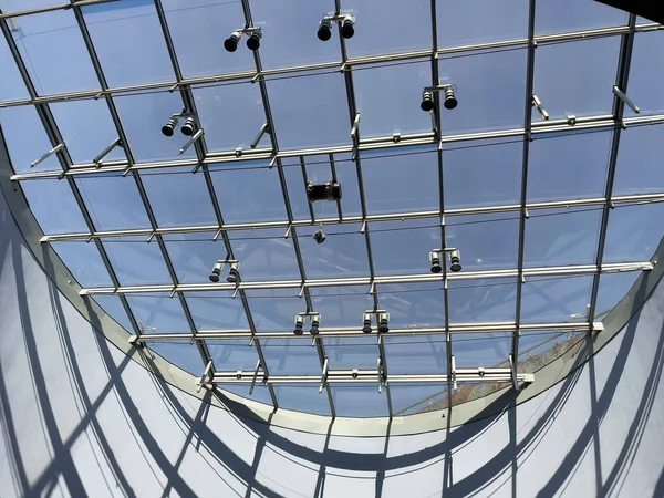 Acoperișul Din Sticlă Unei Clădiri Moderne Tavanul Sticlă Clădirii — Fotografie, imagine de stoc