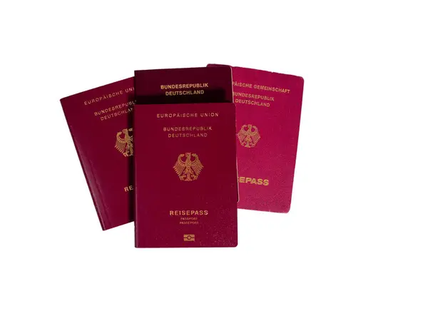 Паспорт Громадянина Німеччини Білому Тлі Концепція Отримання Німецького Громадянства — стокове фото