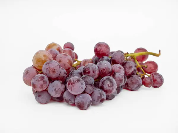 Rode Druiven Een Witte Achtergrond Rijpe Druiven Close — Stockfoto