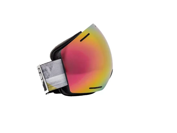 Reflexní Lyžařské Brýle Bílém Pozadí Ski Brýle Zavřít — Stock fotografie