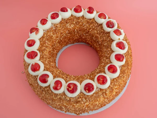 Frankfurter Kranz Cake Juga Dikenal Sebagai Kranz Jerman Adalah Hidangan — Stok Foto
