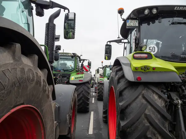 stock image Berlin, Germany December 18. 2023 Farm tractors in the center of the Capital. Berlin, Germany December 18. 2023