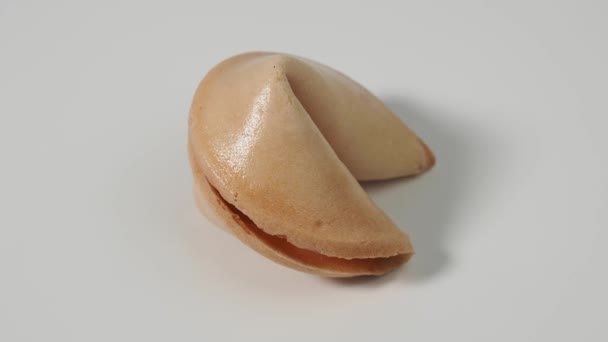 Fortune Cookies Rotate White Background Fortune Cookies Close — Stock Video