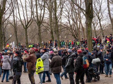 Berlin, Almanya 15 Ocak 2024 Başkentin merkezinde bir çiftçi gösterisinde. Berlin, Almanya 15 Ocak 2024