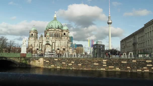 Berlín Alemania Febrero 2024 Vista Catedral Berlín Primer Plano Catedral — Vídeo de stock