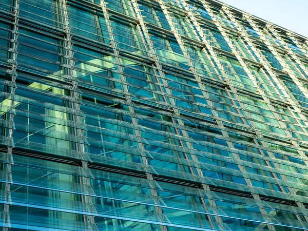 Glass facade of European buildings. Glass facade close-up.