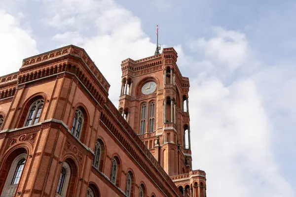 Red Town Hall Alexanderplatz Berlin Germany Red Town Hall Close — Stock Photo, Image