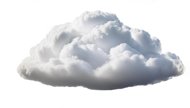 Şeffaf arkaplanda kümülüs beyaz bulutlar. Beyaz bulutlar png biçimi.