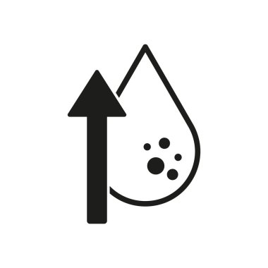 Nem seviyesi yükselen simge. Nem oranı yükselişte. EPS 10.