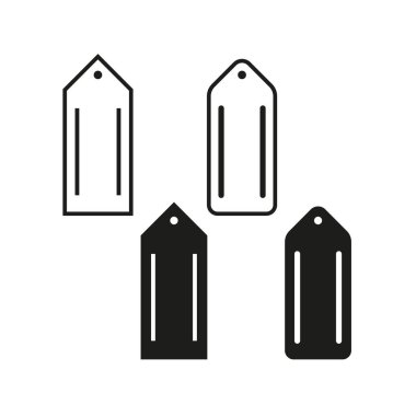 Boş etiket simgeleri. Siyah ve beyaz. Basit etiket şekilleri. Modern vektör sembolleri. EPS 10.