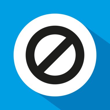 İçki yasağı ikonu vektörü. Siyah giriş sembolü yok. Beyaz daire arka planı. Mavi arka plan gölgesi. EPS 10.