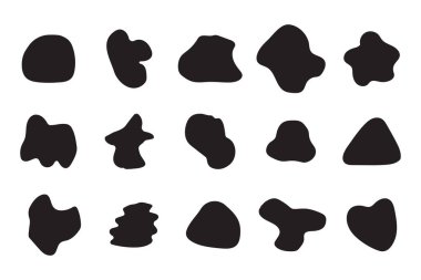 Soyut organik şekiller koleksiyonu. Siluet Vektör formları. Modern sanat öğeleri. Özgür siyah simgeler. EPS 10.