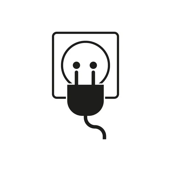 stock vector Electric plug icon. Socket and plug illustration. Black and white vector. Power connection symbol. EPS 10.