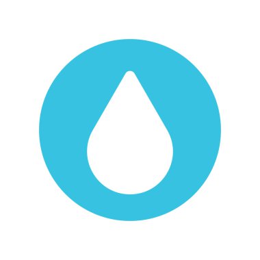 Su damlası ikonu. Mavi arka plan. Beyaz damla. Vektör sembolü. EPS 10.