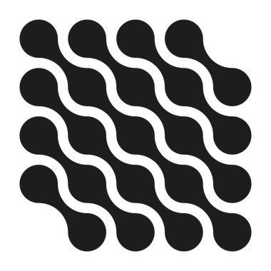 Geometrik dalga deseni. Siyah kusursuz tasarım. Minimum vektör çizimi. Kalın monokrom yerleşimi. EPS 10.